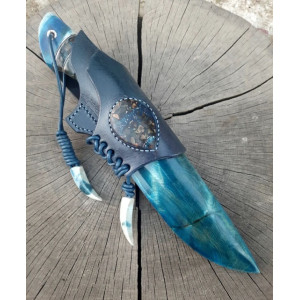 ЛОСЬ ніж ручної роботи майстра Павла Гончаренка, сталь - к110 в ламінаті з нержавіючої сталі, 61 HRC. Photo 2